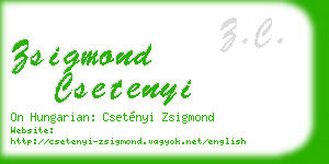 zsigmond csetenyi business card