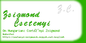 zsigmond csetenyi business card